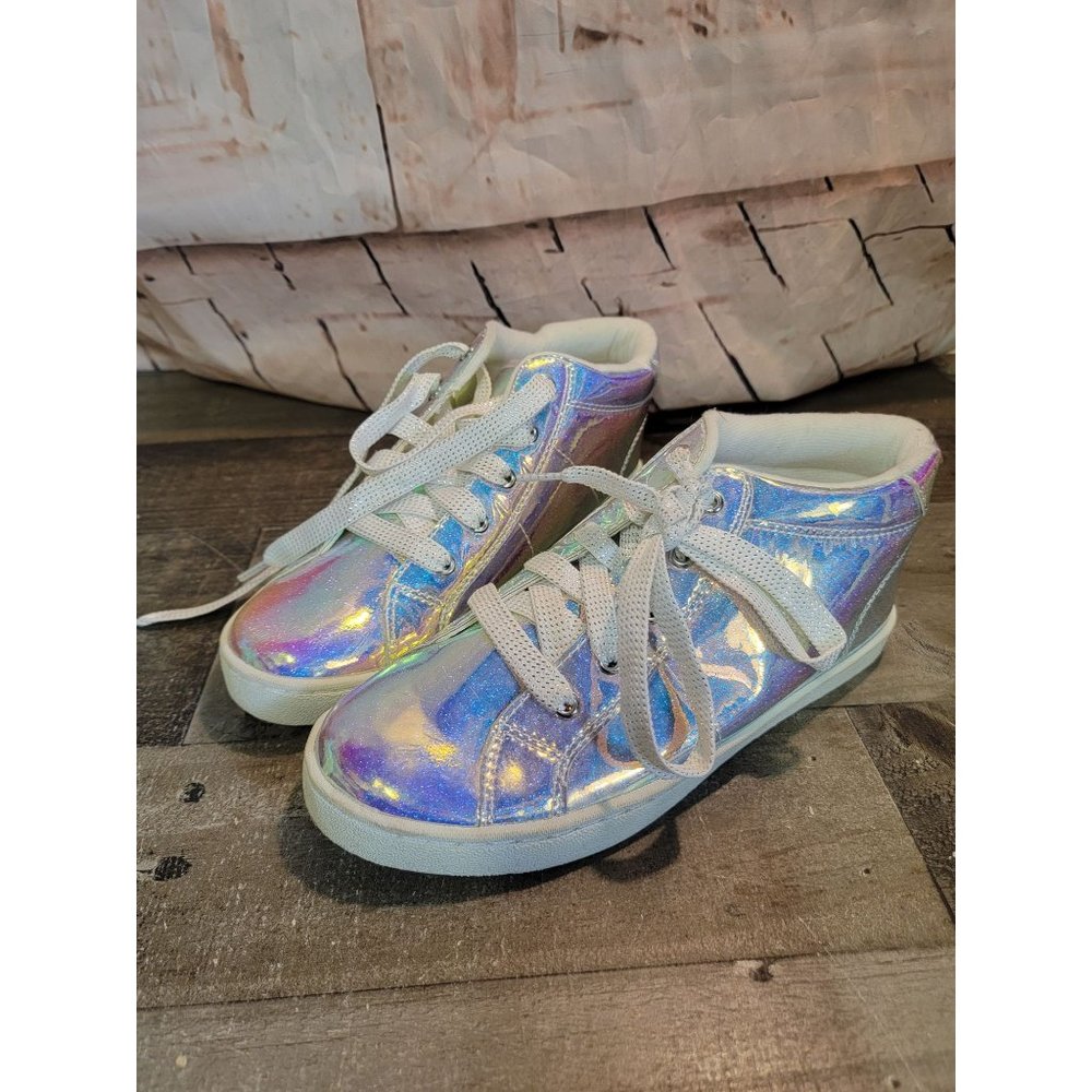 Children's Place high top‎ girls shoe 4 holographic glitter